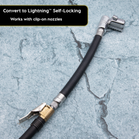Lightning L2X Tire Inflator Hose Extension Self-Locking Nozzle | Patented Lock-on Air Hose Adapter for Tire Pumps (Open Flow) - Image 12 - JACO