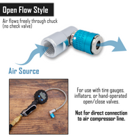 Lightning™ L3-Series Bike Tire Air Chuck - 1/4" F-NPT (Presta + Schrader Valves) | Open Flow (2 Pack) - Image 4 - JACO