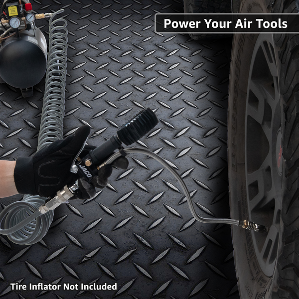 Polyurethane Coiled Air Hose Kit - 1/4" x 30 ft | with Air Compressor Fittings - Image 6 - JACO