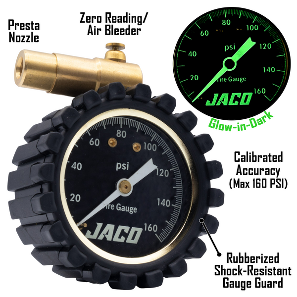 RDX-160 Presta Tire Pressure Gauge for Bikes (Max 160 PSI) | Road Bike & BMX Series - Image 2 - JACO