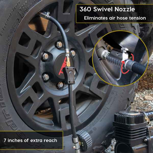 Lightning S2X Tire Inflator Hose Extension Self-Locking Nozzle | Patented Air Hose Adapter for Tire Pumps (Open Flow) - Image 7 - JACO