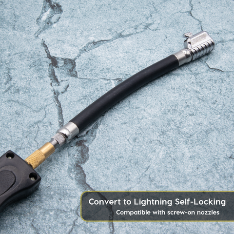 Lightning S2X Tire Inflator Hose Extension Self Locking Nozzle